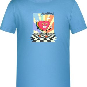 Soultex T-Shirt Shirt Jersey für Kinder Kids Farbe Ozeanblau mit Aufdruck Hippie Herz funky groovy