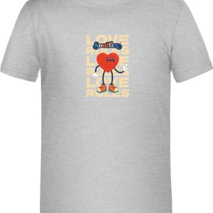 Soultex T-Shirt Shirt Jersey für Kinder Kids Farbe Grau mit Aufdruck Love Rules funky groovy