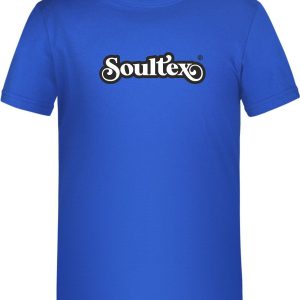 Soultex T-Shirt Shirt Jersey für Kinder Kids Farbe Royalblau Königsblau mit Logoaufdruck schwarz weiß Wirbel Strudel Querformat funky groovy