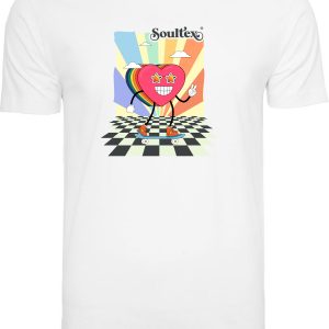 Soultex T-Shirt Shirt Jersey für Erwachsene Farbe Weiß mit Aufdruck Hippie Herz funky groovy