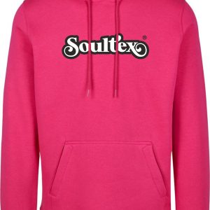 Soultex Hoodie Kapuzenpullover für Erwachsene Farbe Pink mit Logoaufdruck schwarz-weiß funky groovy